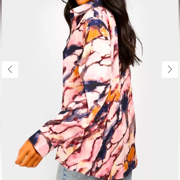 Tall Marble Abstract Print Shirt - Picture 8 of 9